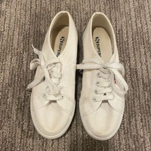 Superga Platform White Sneakers Size 37